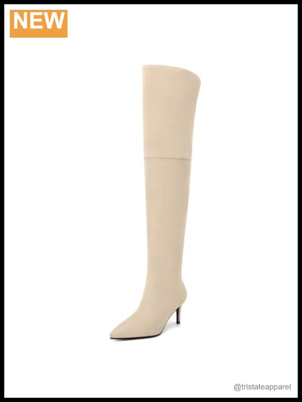 Wide Calf Over The Knee High Heel Boots Pointed Toe Suede